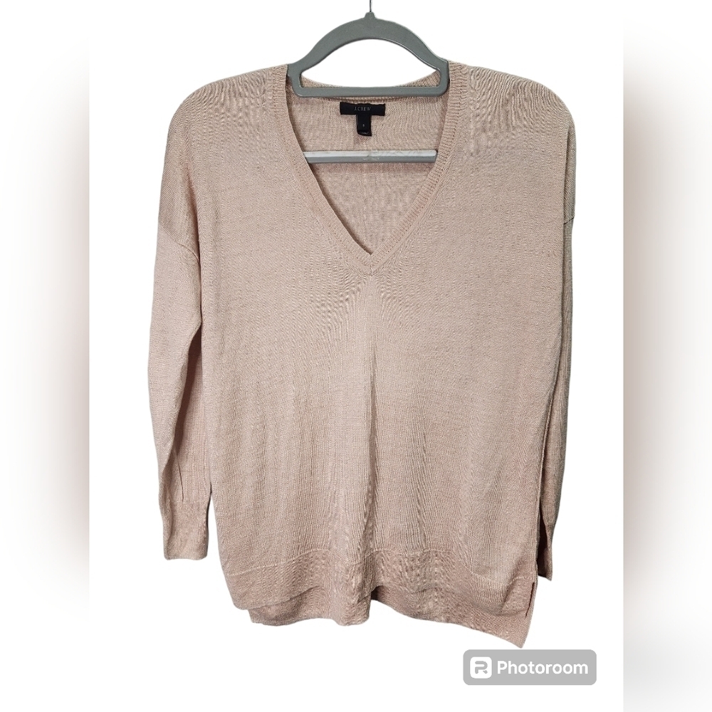 100% Linen J Crew peach sweater Sz. S